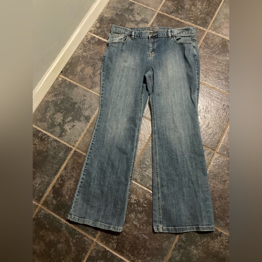 Lands' End Blue Flare Wide Leg Jeans Women’s Size 16